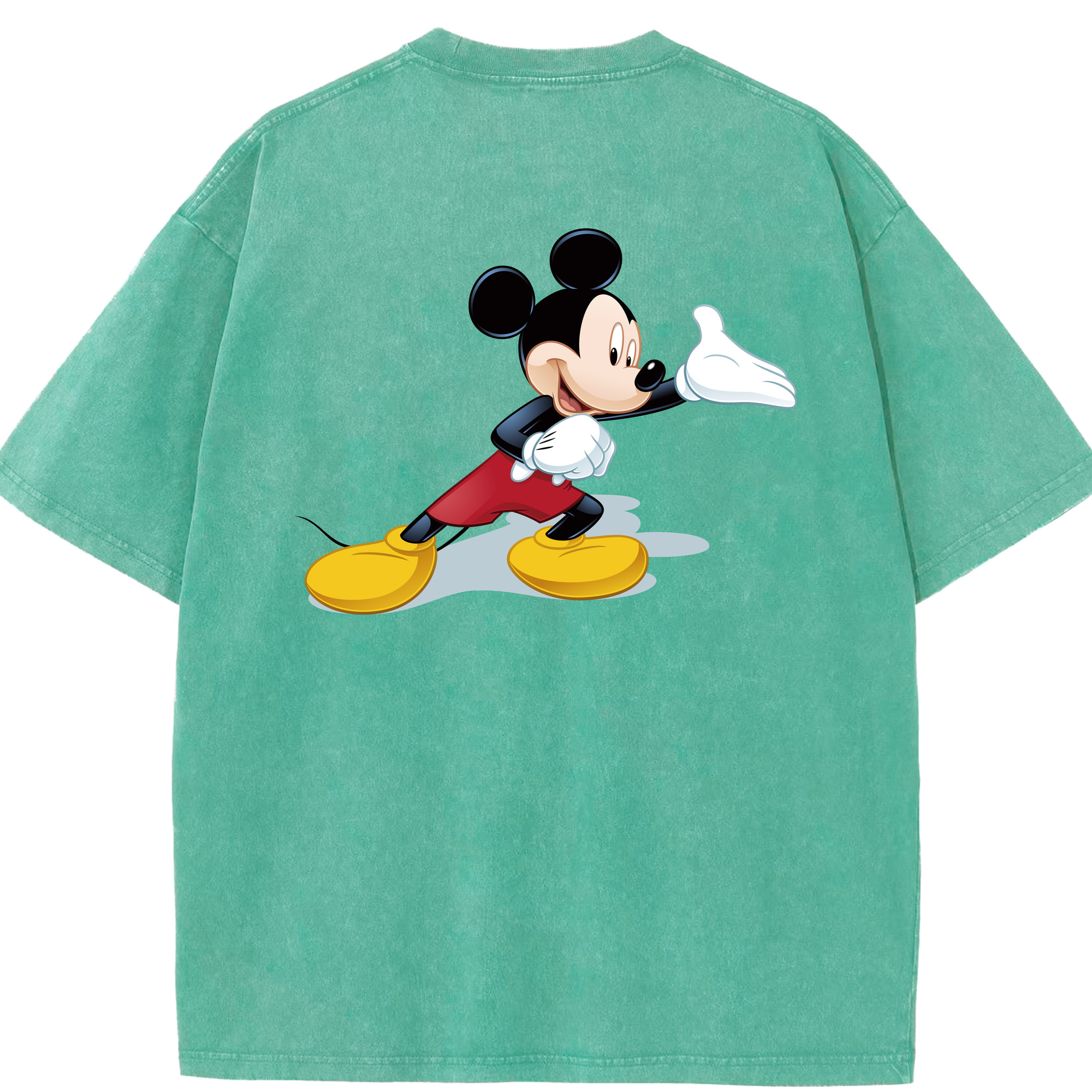 （画像用） ミッキーマウス Mickey Mouse 綿100% ヴィンテージ風 半袖Tシャツ（背面プリント）